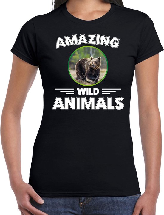 Tshirt beer zwart dames amazing wild animals cadeau shirt beer