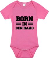 Born in Den Haag tekst baby rompertje roze meisjes - Kraamcadeau - Den Haag geboren cadeau 92