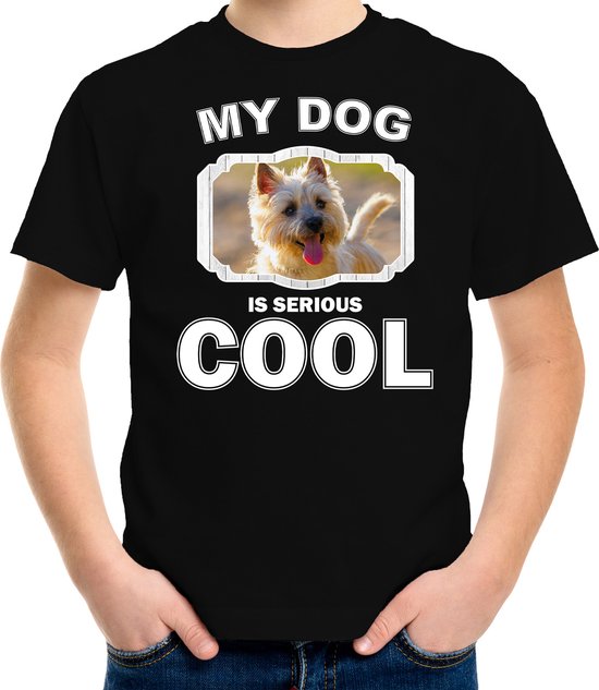 Cairn terrier honden t-shirt my dog is serious cool zwart - kinderen - Cairn terriers liefhebber cadeau shirt - kinderkleding / kleding 158/164