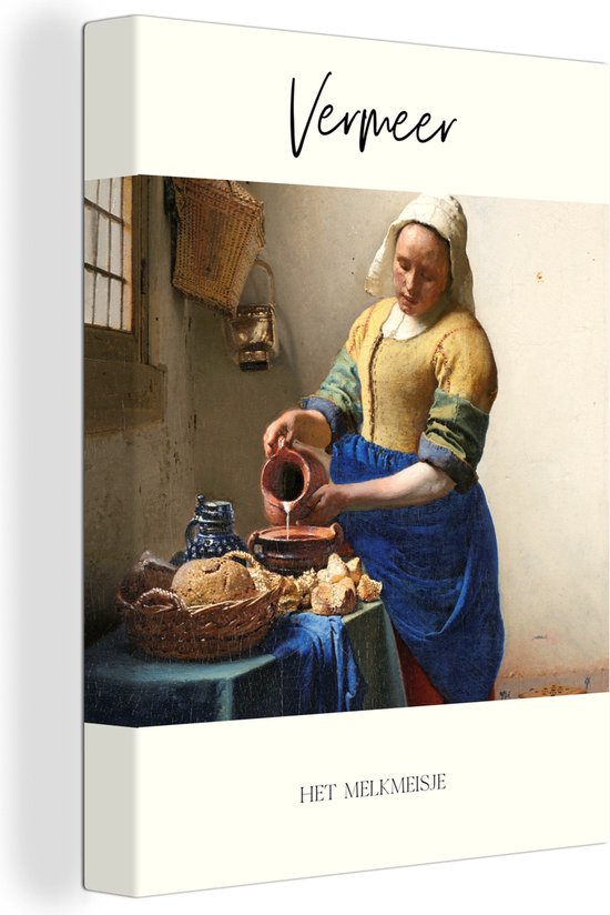 Oude Meesters sur toile - 30x40 - Art Décoration murale - Melkmeisje - Vermeer - Art