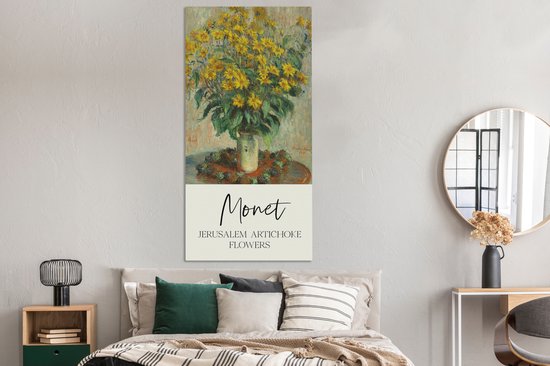 Toile - Peinture sur toile - Monet - Jérusalem - Tournesols - Vase - Maîtres anciens - Décoration murale - Canvasdoek - 80x160 cm