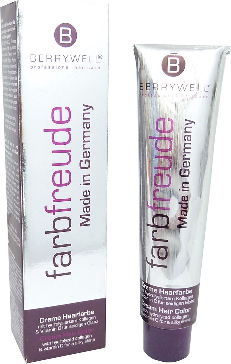 Berrywell Farbfreude Cream Hair Color Permanente Crème Haarkleur Kleuring 61ml - 07.55 Medium Blonde Extra Mahogany / Mittelblond Extra Mahagoni