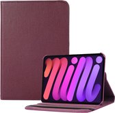 Geschikt Voor iPad Mini 6 Hoes - Mini 6 Cover - Mini 6 Case - Bookcase - Hoesje - 8.3 Inch - Met Standaard - 360 Draaibaar - Roterend - Paars