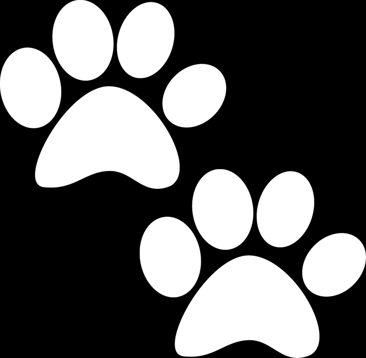 Hondenpootjes / hondenpootje – wit – 2 stuks – 5,5 cm x 7,5 cm - autosticker