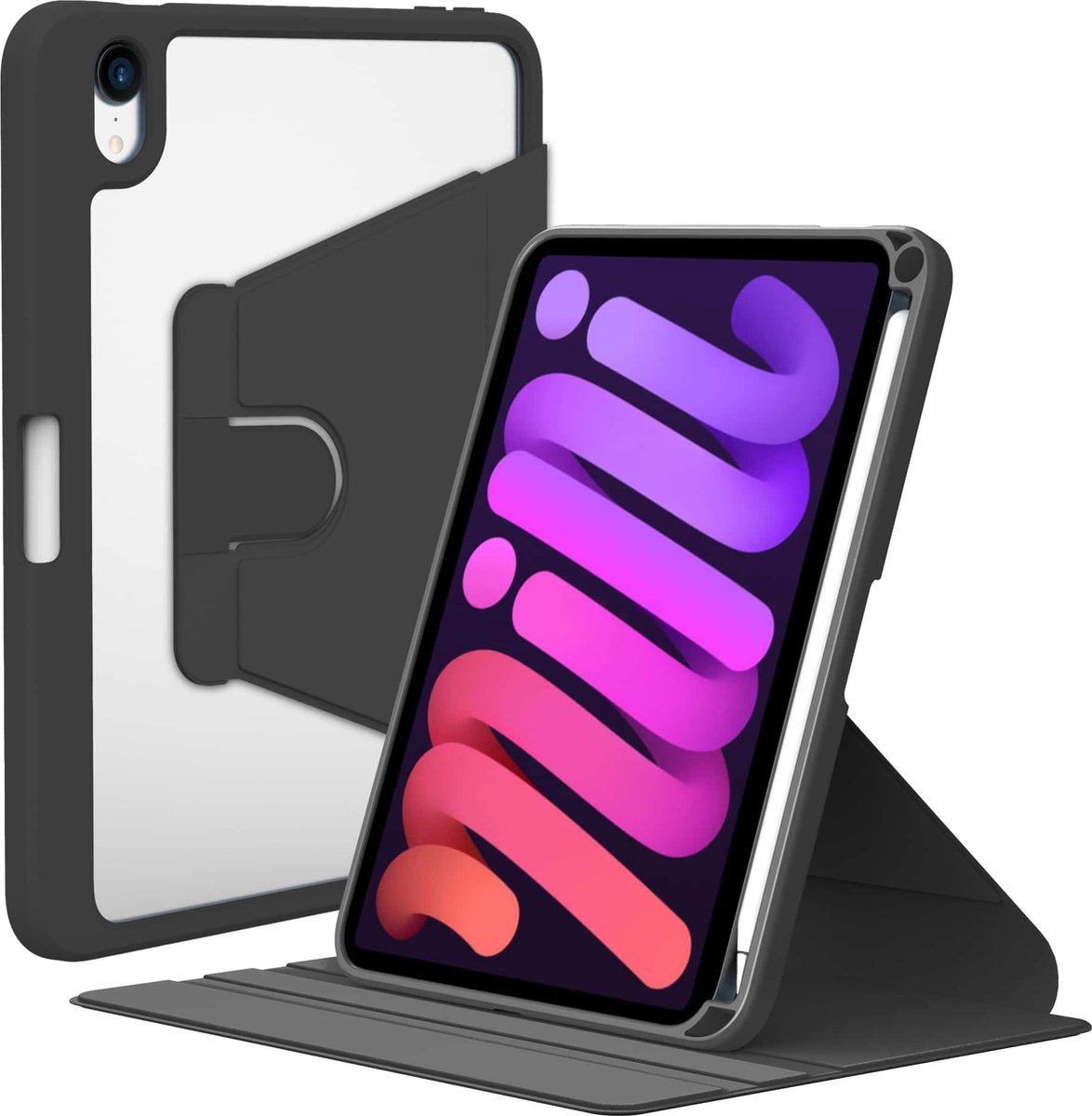 Waltz Draaibare Hoes Geschikt Voor iPad Mini 6 - 8.3 inch - Zwart