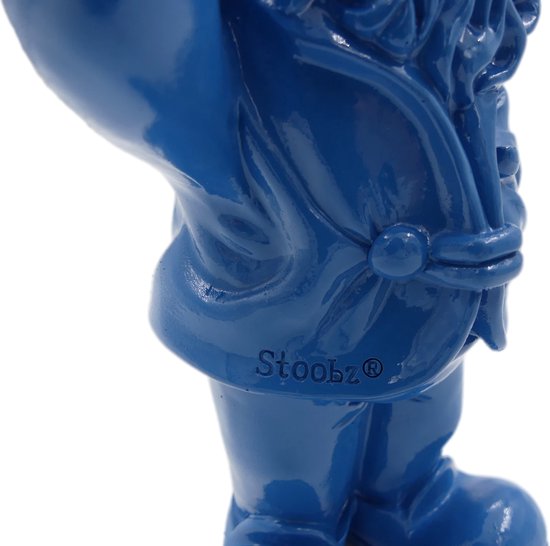 Stoobz kabouter fuck you blauw - kabouter met middelvinger - 20 cm groot - kabouter FY - tuinkabouter - stoute kabouter - Stoobz