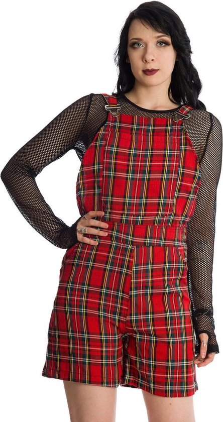 Banned - LIFES TOO SHORT Tuinbroek/dungaree - XL - Rood