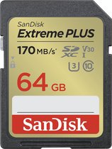 SanDisk Extreme PLUS Carte SDXC 64 GB UHS-Class 3 résistance aux chocs, étanche