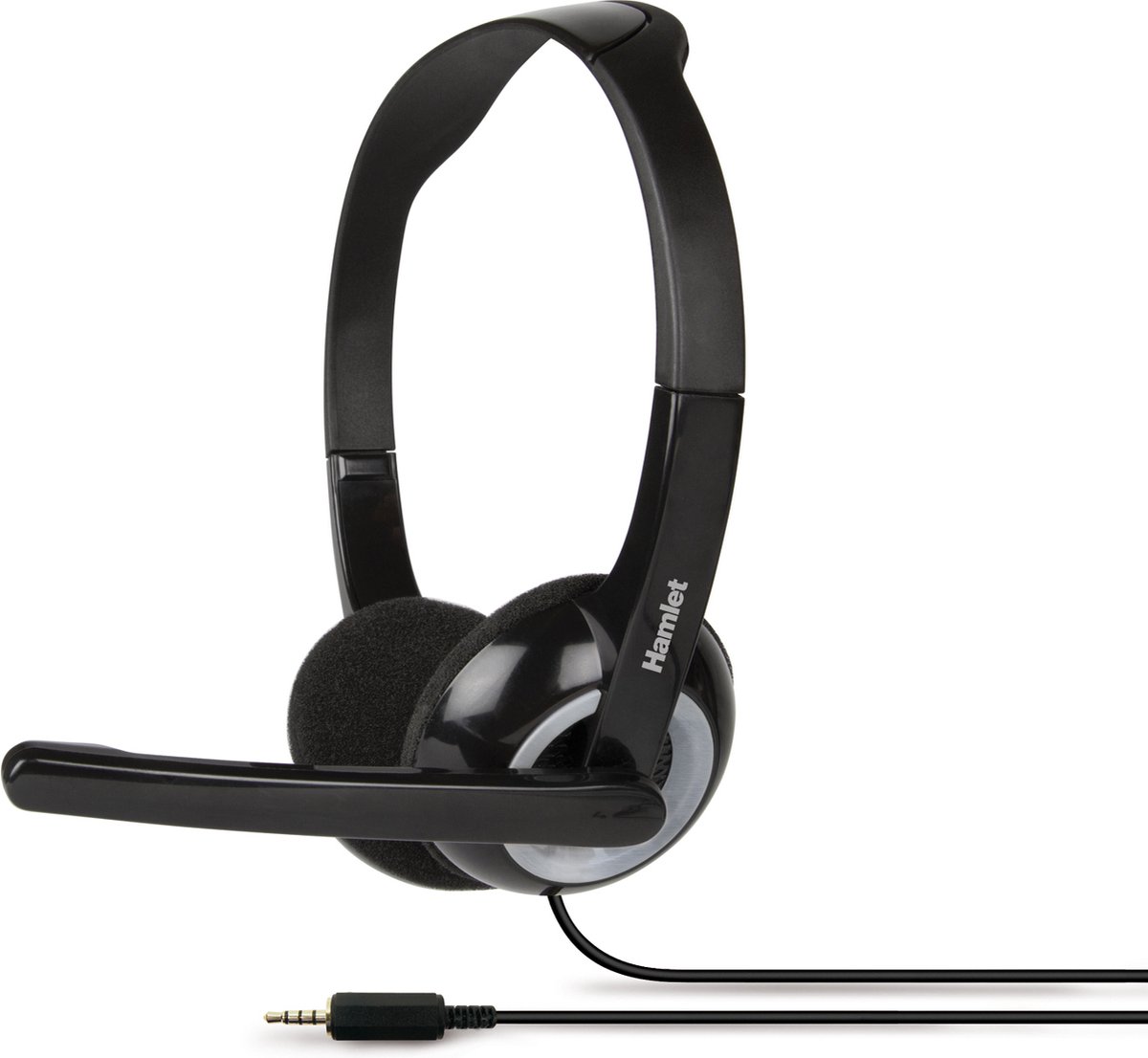 Hamlet Smart Headset Bedraad Hoofdband Kantoor/callcenter Zwart, Zilver