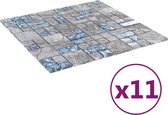 vidaXL Carrelage de type mosaïque pcs Auto-adhésif 30x30 cm Verre Gris et Bleu
