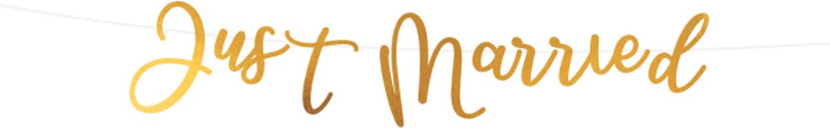 Amscan - Just Married - Papieren Letterbanner Goud - 0.91 m