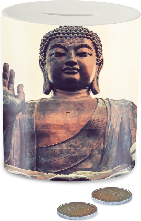 Spaarpot - - Tian Tan Boeddha van dichtbij zonsondergang -... |