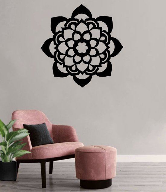 Mandala 75cm - métal enduit de poudre noir mat - conception et production hollandaise