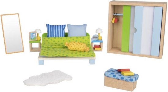 Goki Dollhouse Furniture Bedroom Thimble Toys