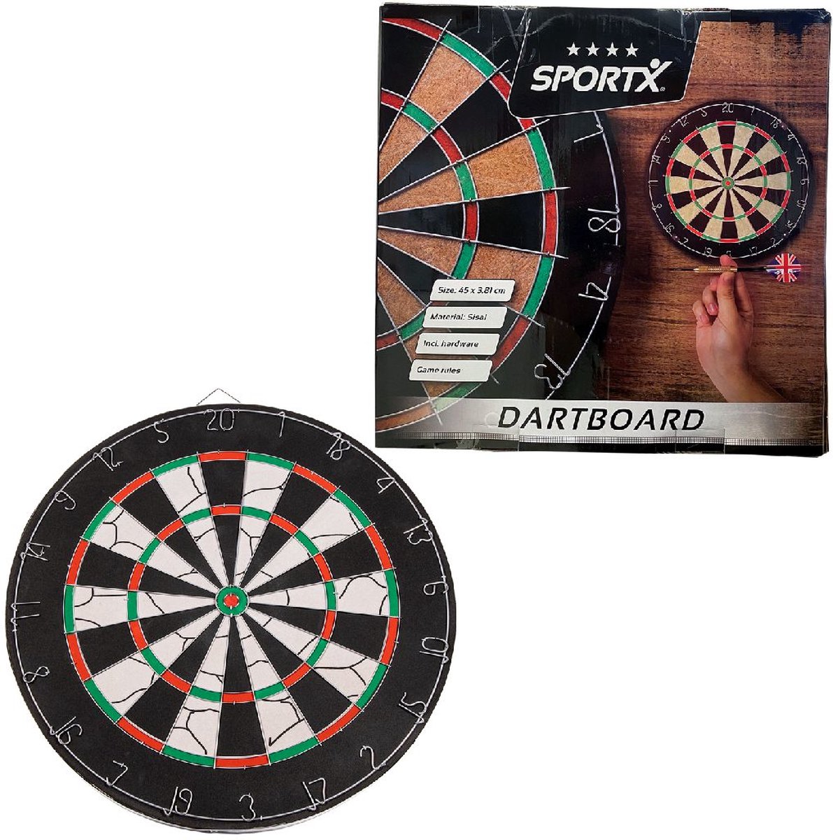 SportX Dartbord 45 cm Sisal