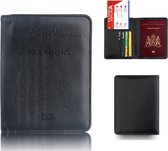 TDR - Luxe kunstleder paspoort en pasjes houder - met RFID-blokkeringstechnologie - met Nederlands voorgedrukt motief - zwart