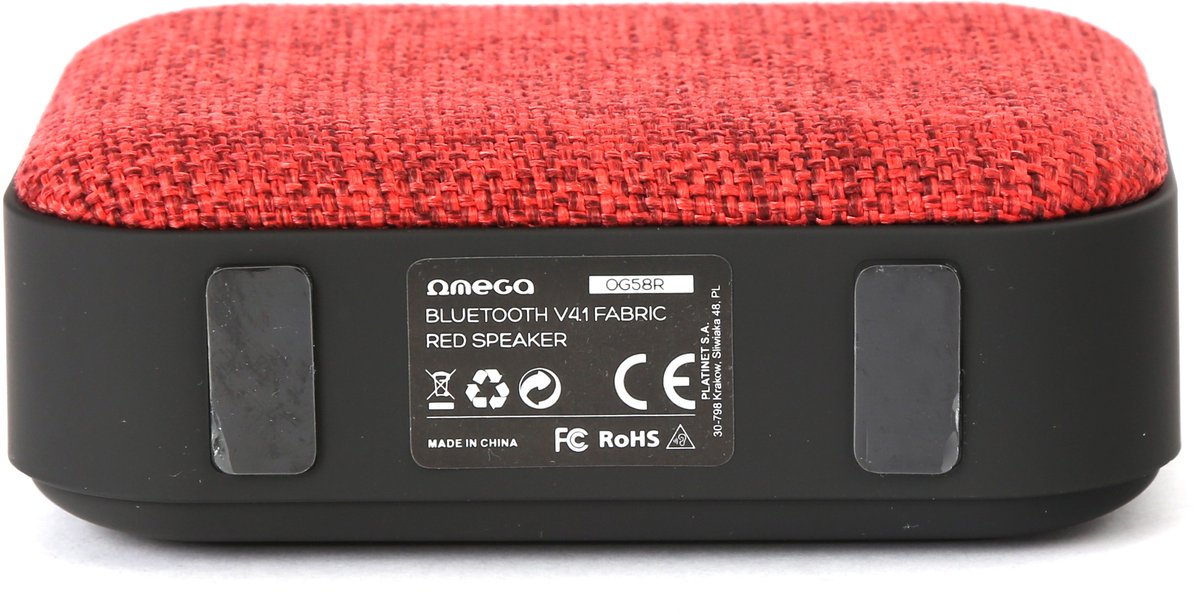 Omega OG58R Draagbare & party speaker Zwart, Rood