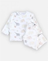 Noukie's - Pyjama- 2 delig - Fluweel - Unie - Olifantenprint  - 18 maand 86