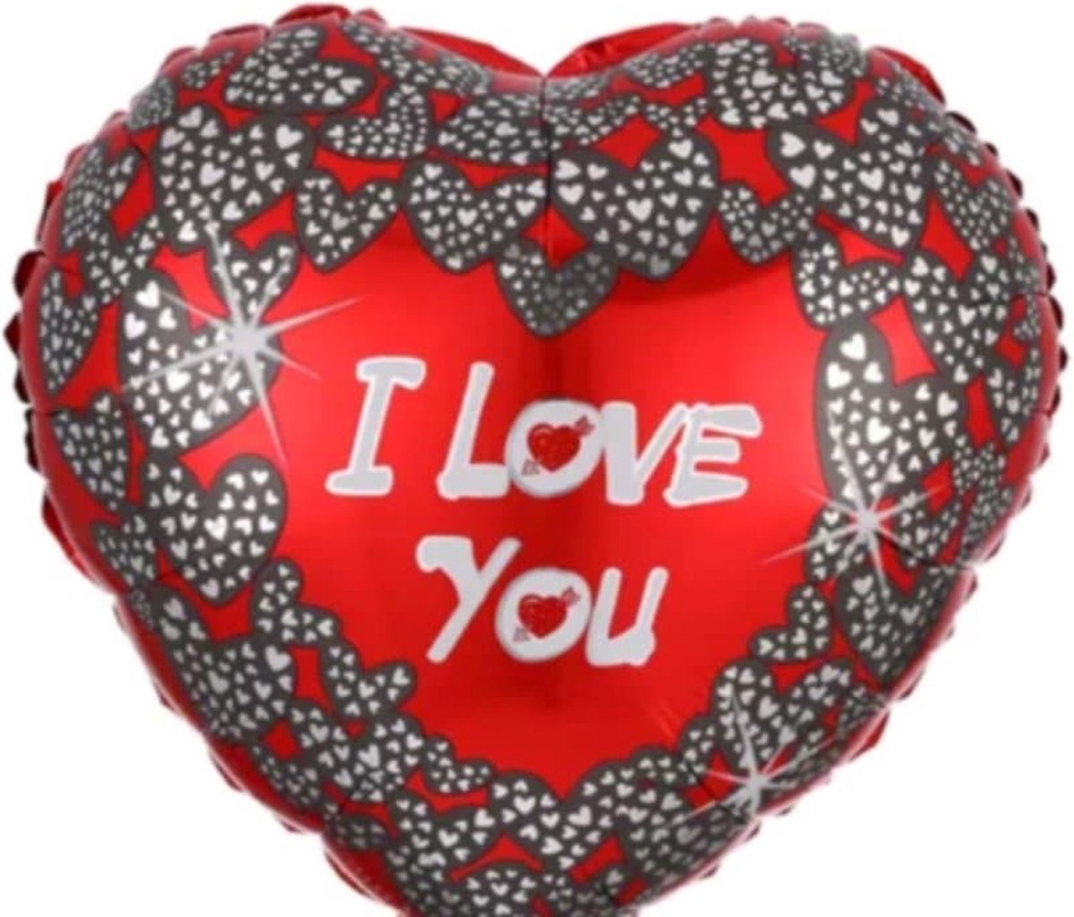 Folieballon i love you hart 45 cm
