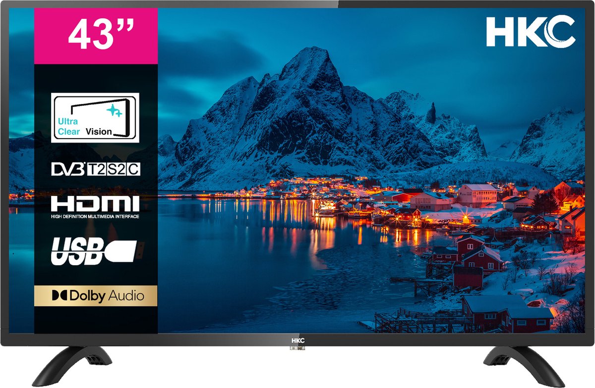 Which 43 Inch Tv Has The Best Sound Quality HKC 43D1 - 43 inch TV (109 cm), Dolby Audio, Triple Tuner DVB-C / T2