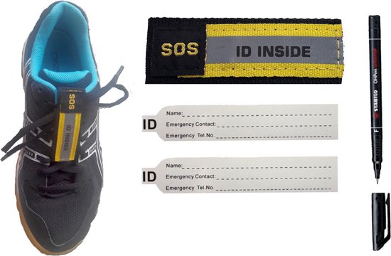 SOS schoenbandje / naambandje / ID bandje / Sport infobandje / alarmbandje