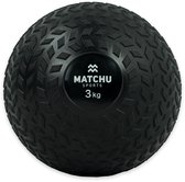 Matchu Sports - Slam ball - 3 kg - Caoutchouc robuste - Zwart