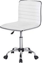 Bureaustoel, in hoogte verstelbare draaistoel, 360° vrij draaibaar, managersstoel met wieltjes wit