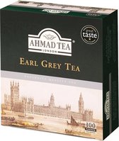 Ahmad Tea Thé Earl Grey 100 sachets de thé - Thé à la bergamote - Thee aromatisé - Thee aromatisé - 100 sachets de thé