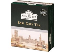 Ahmad Tea Earl Grey Tea 100 Theezakjes - Bergamot Thee - Gearomatiseerde Thee - Flavored Tea - 100 Tea Bags