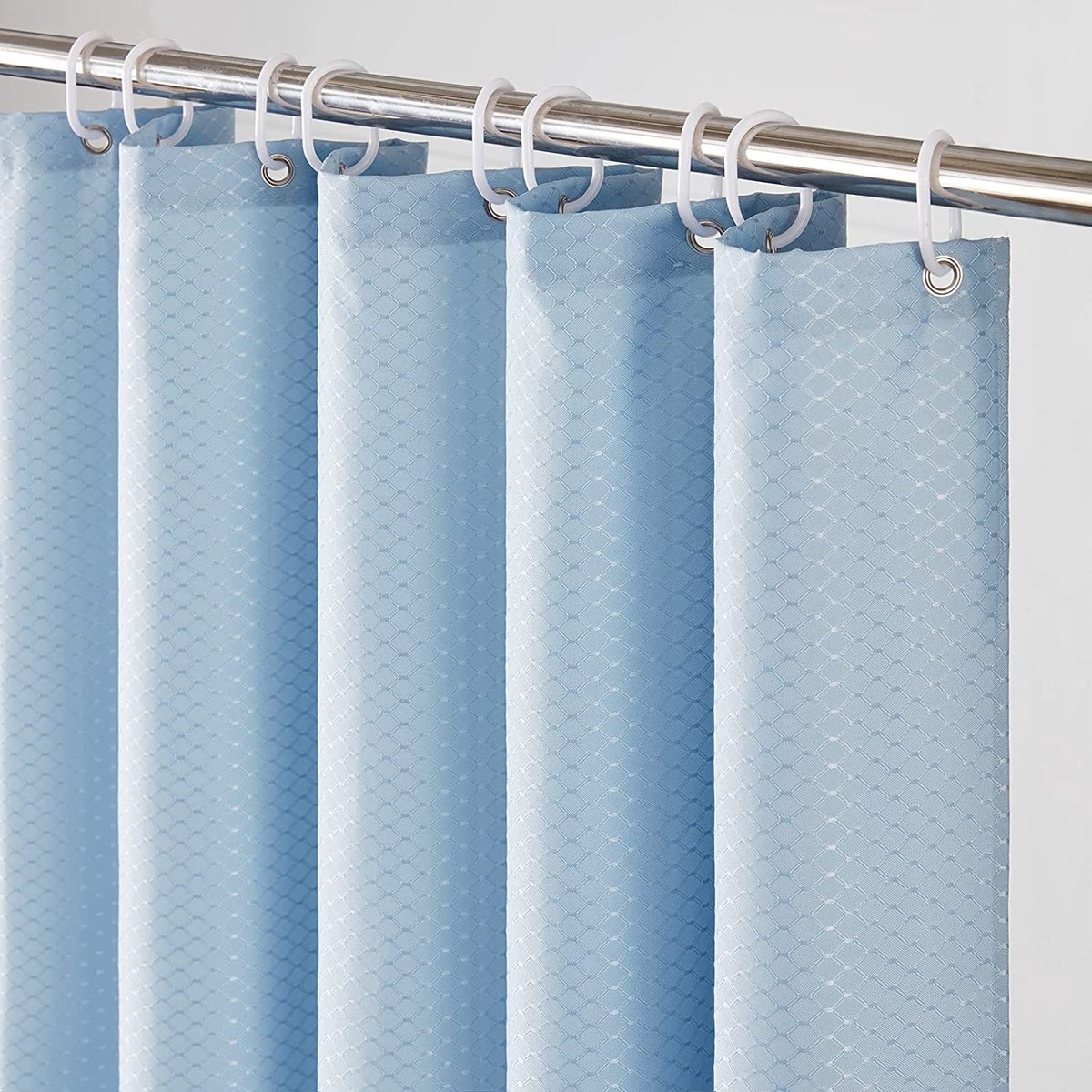 Opvouwbaar waterdicht magnetisch douchegordijn met haken spatwaterdicht polyester linnen gordijn beige 100 x 180 cm Perfect voor moderne badkamers