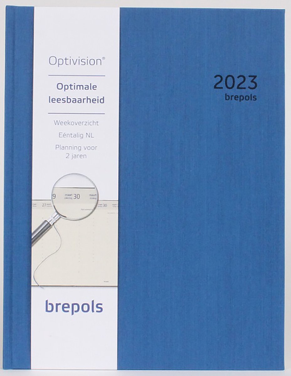 Brepols Agenda 2023 - Optivision XL - KASHMIR - 21 x 27 cm - Blauw