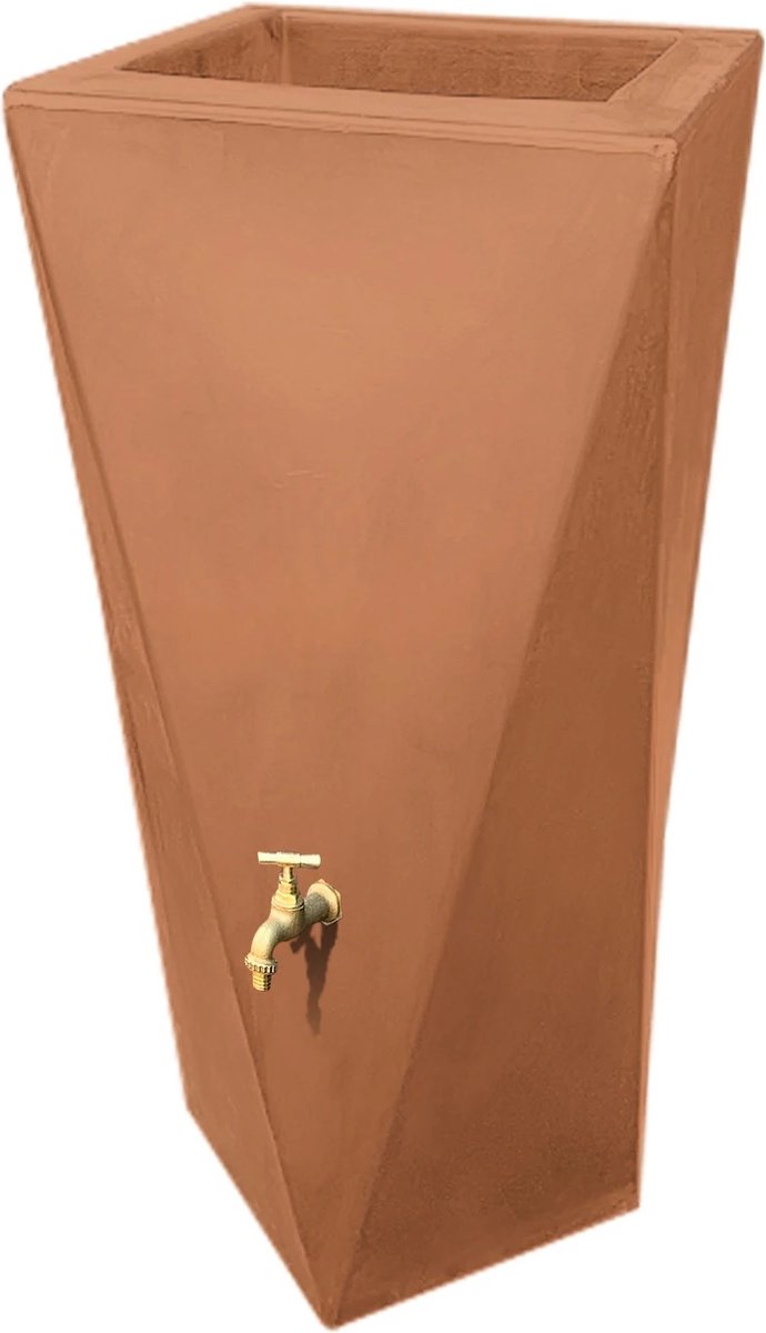 Regenton twist terracotta 100L incl. kraantje - Prestige Berlin (incl. messing kraantje)
