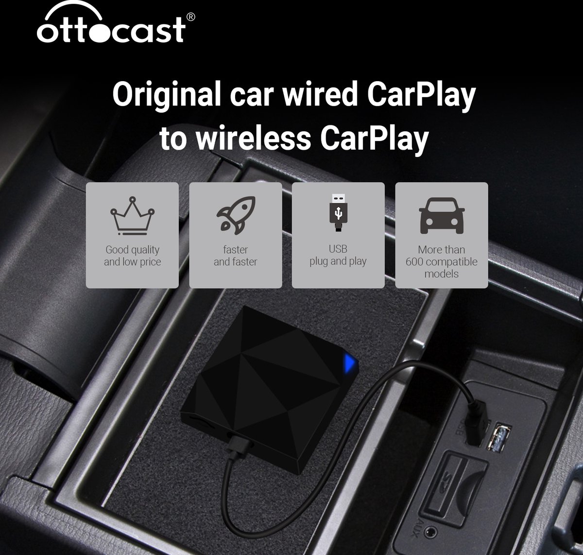 CarPlay Wireless-Adapter OTTOCAST U2-AIR - 2023 Belgium