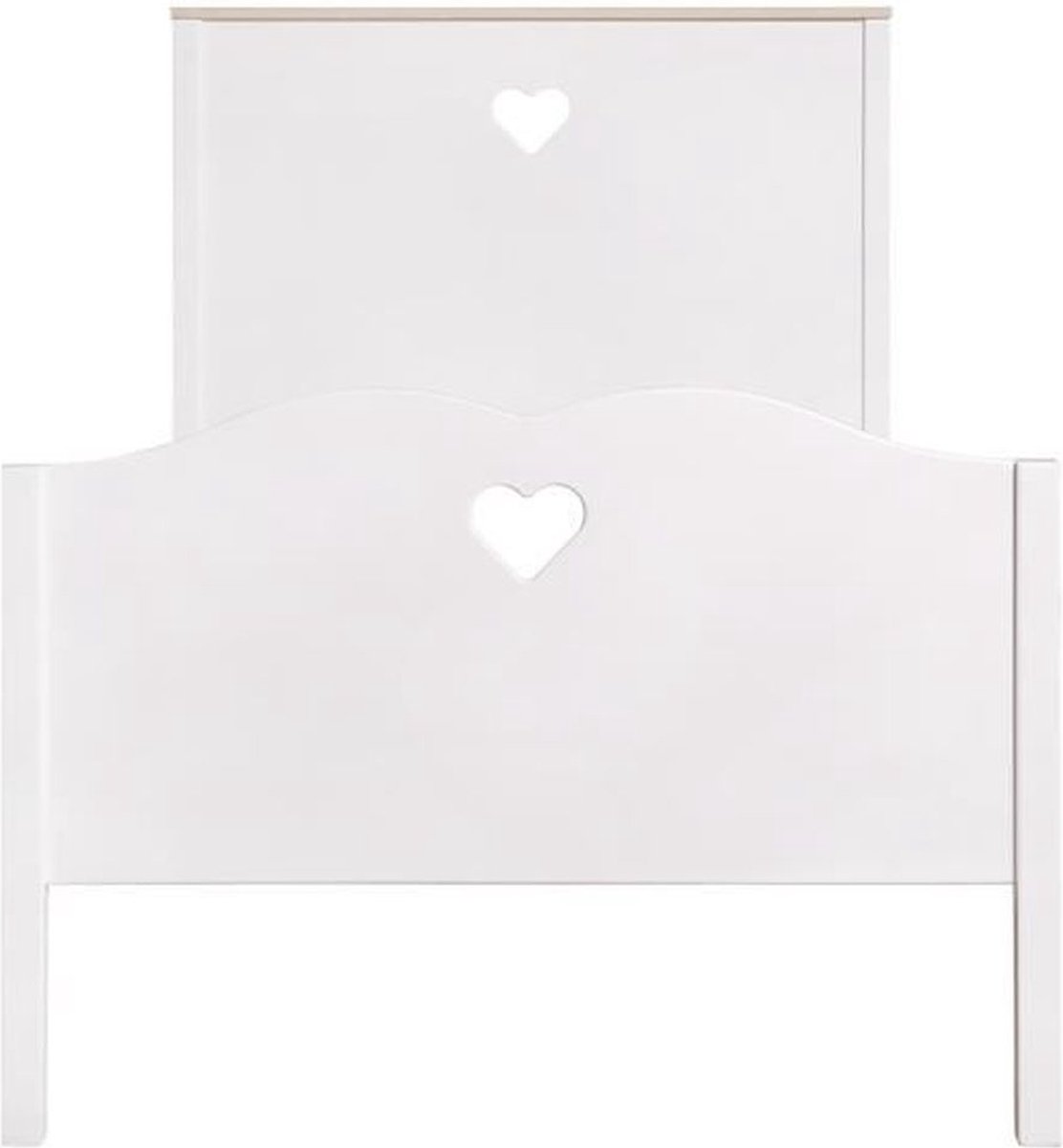 HARO Kinderbed - MDF en Massief Grenen - Eiken decor en wit gelakt - Inclusief bedbodem - 90 x 190 cm