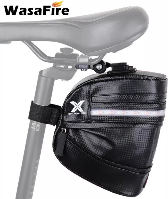 Sac De Selle Vélo Réfléchissant – Gris 1,8L – Léger Et Portable – Neuf