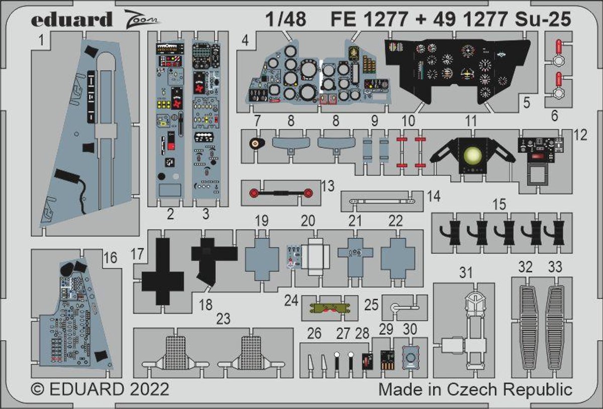 Eduard Modelbouwdecoratie - 491277 Accessoires for Su-25 - Photo-etch