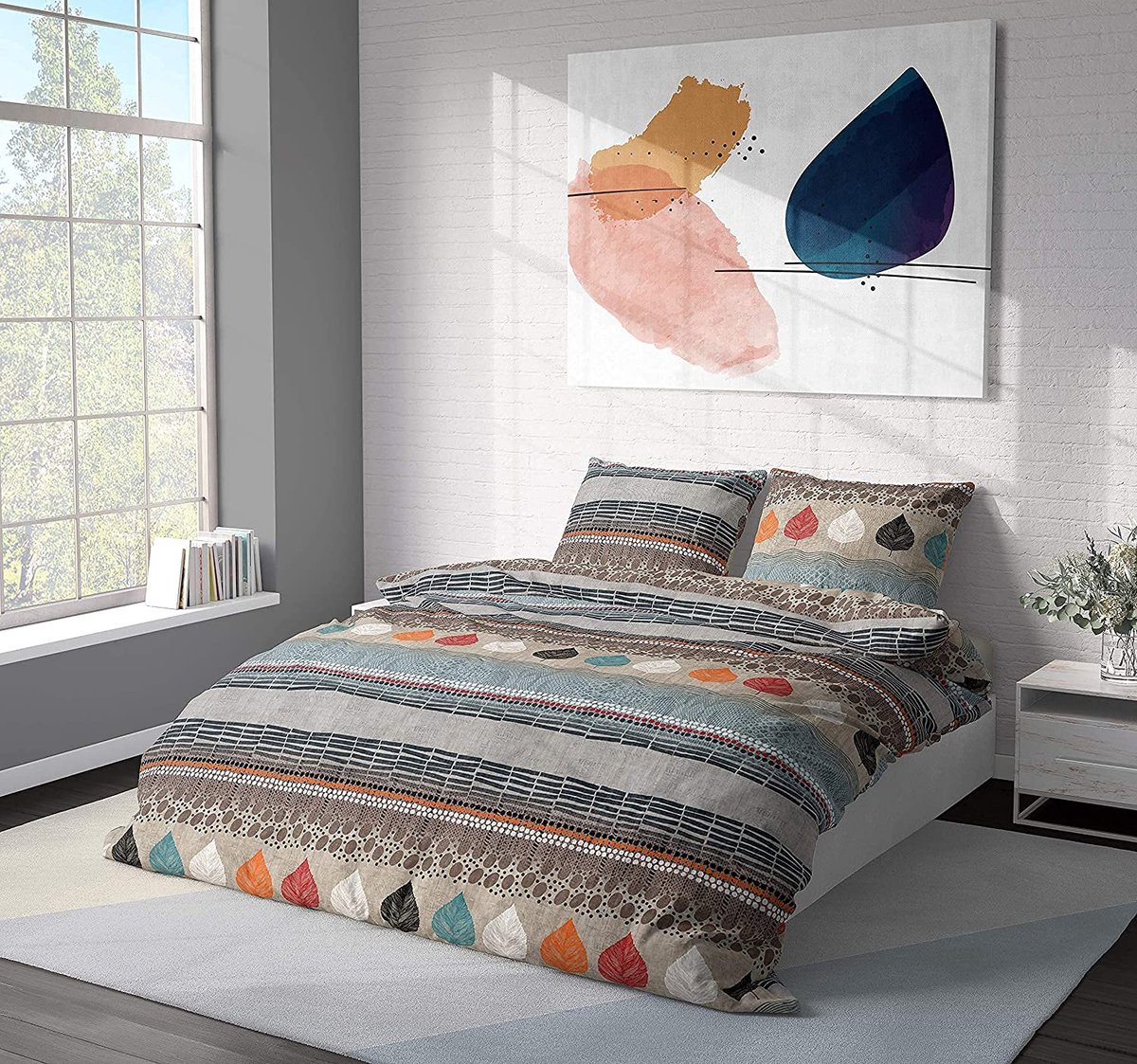 Modern - Lichtblauw - Met rits - Dekbedovertrekken kopen? | Korting