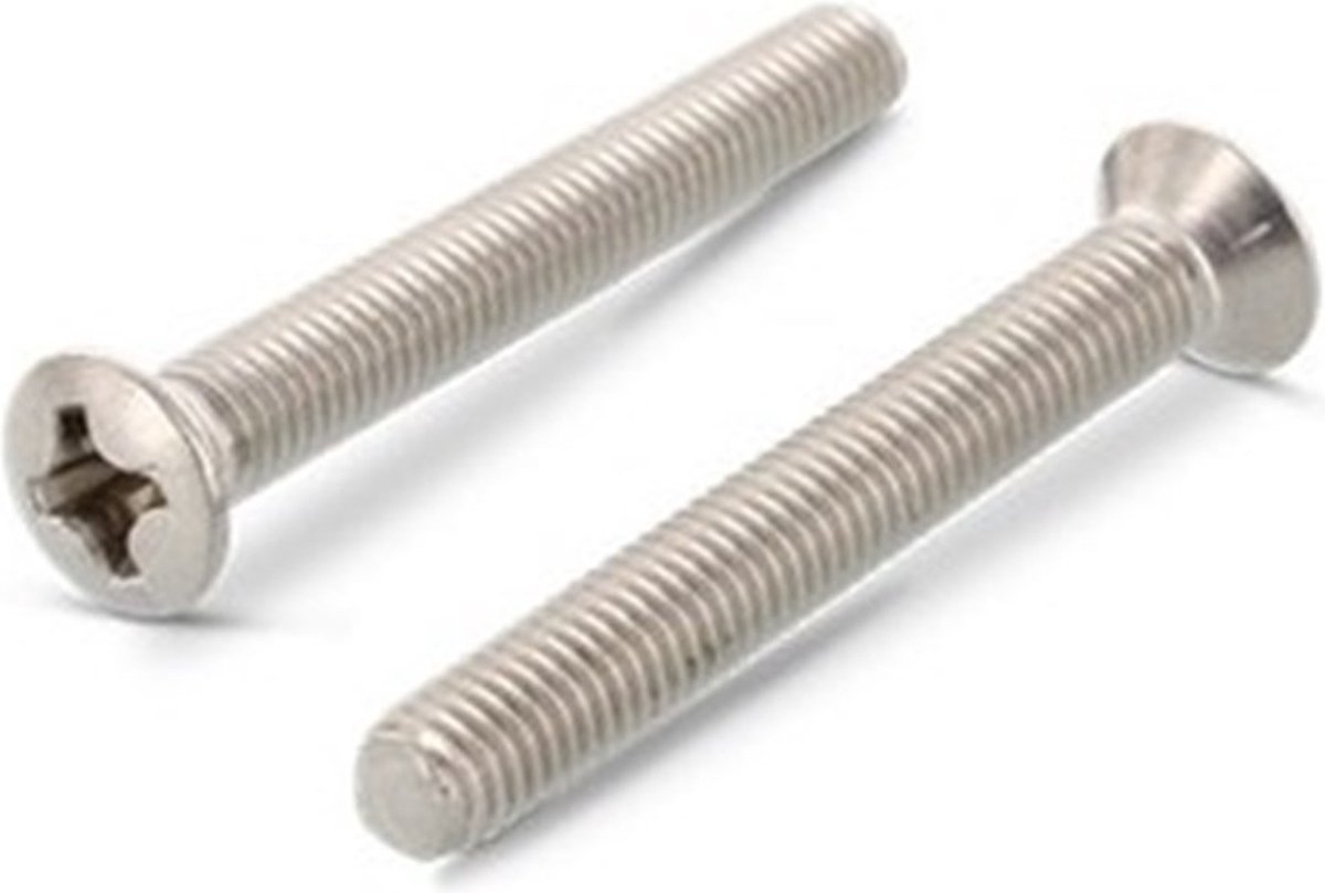 Metaalschroef Din966H Lk M6X80Mm Rvs A2 - 200 stuks