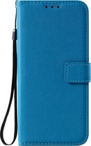 Book Case pour Samsung Galaxy A21 avec Protection d'appareil photo - Solide - Couleur unie - Samsung Galaxy A21 - Blauw