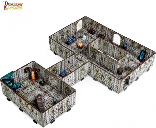 Afbeelding van het spel Dungeons and Lasers - Dungeon Starter Set - RPG Terrein - Roleplaying Games - Geschikt voor DND 5E