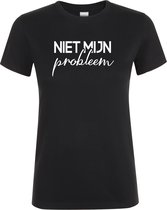 Klere-Zooi - Niet Mijn Probleem - Zwart Dames T-Shirt - 4XL