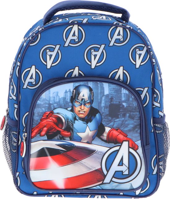 Avengers Rucksack Für Jungen – The Incredible Design Mit Hulk & Captain America, Seitliche Netzfächer, Verstellbar