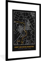 Fotolijst incl. Poster - Sint-Michielsgestel - Plattegrond - Kaart - Goud - Stadskaart - 80x120 cm - Posterlijst