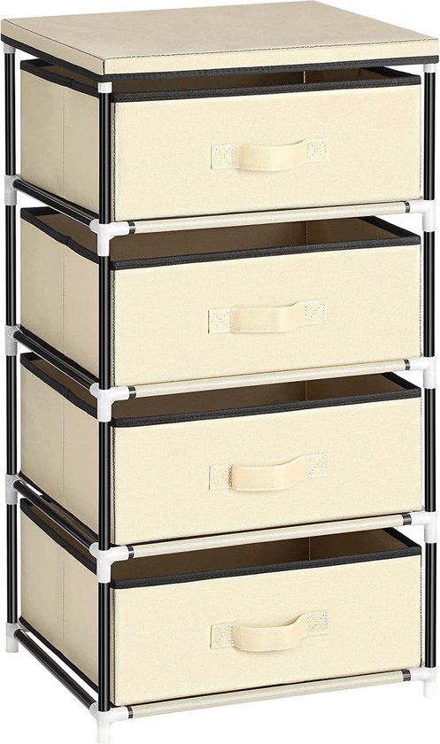 MebLocker Ladekast met 6 Laden - Schwarz 120 x 78,5 x 39 cm - Opbergkast voor de Woonkamer - Kasten Slaapkamer - Cabinet voor de Hal