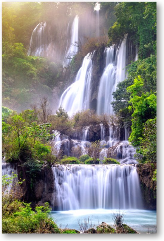 Thi lo su (tee lor su) - de grootste waterval in Thailand - 60x90 Canvas Staand - Landschap
