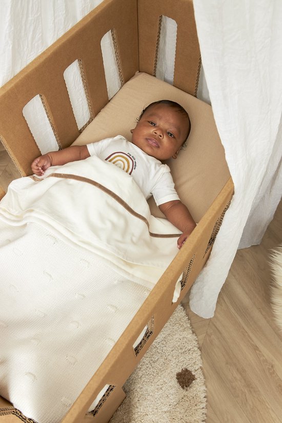 Meyco Baby Knots wiegdeken - offwhite - 75x100cm van Meyco — afbeelding 5