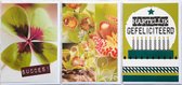 3 Wenskaarten - SUCCES + Hartelijk Gefeliciteerd + Blanco Kaart Orchideeën - 12 x 17 cm – SUC-301
