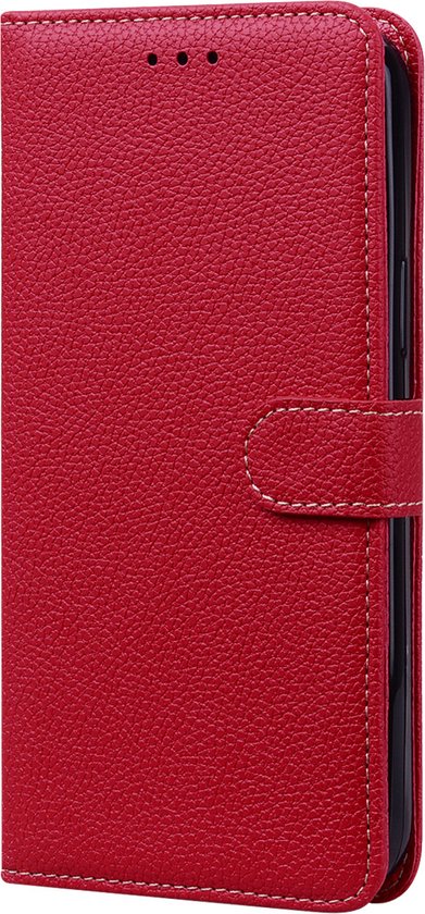 Samsung Galaxy S21 Book case Cover avec Camera Protection - Simili cuir - Porte-cartes - Cordon - Samsung Galaxy S21 - Rouge