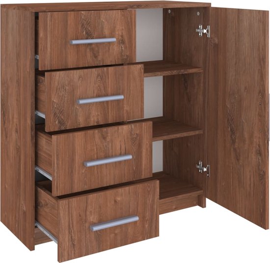 Schoenenkast Tasso 3 Lades 24x63x131 Cm - Voor 18 Paar - Bruin