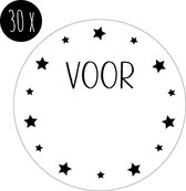 30x Sticker Kerst / Cadeausticker / Naamsticker | beschrijfbaar | VOOR *NAAM* | 35 mm | sterren